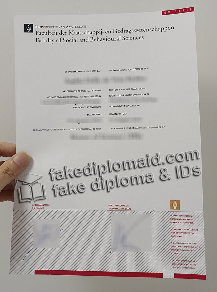 University of Amsterdam diploma