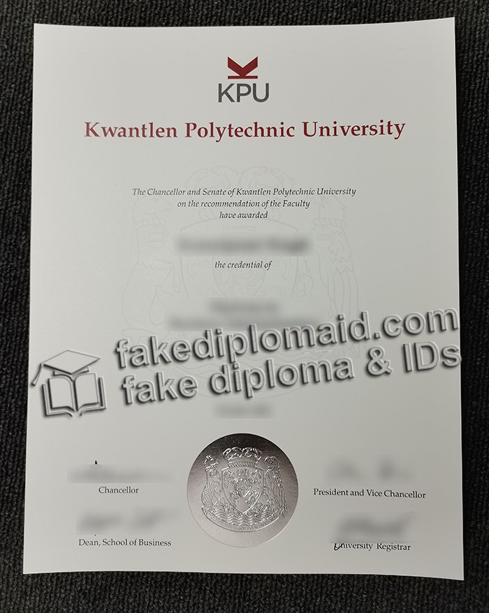 KwantlenPolytechnic University diploma