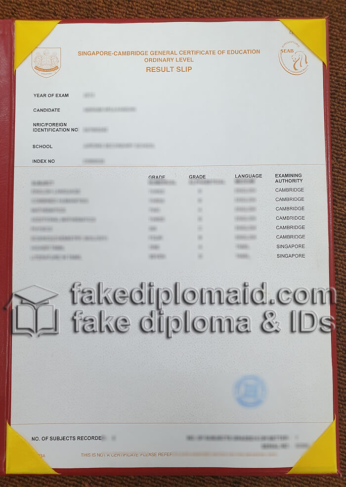 Singapore GCE Ordinary level Certificate