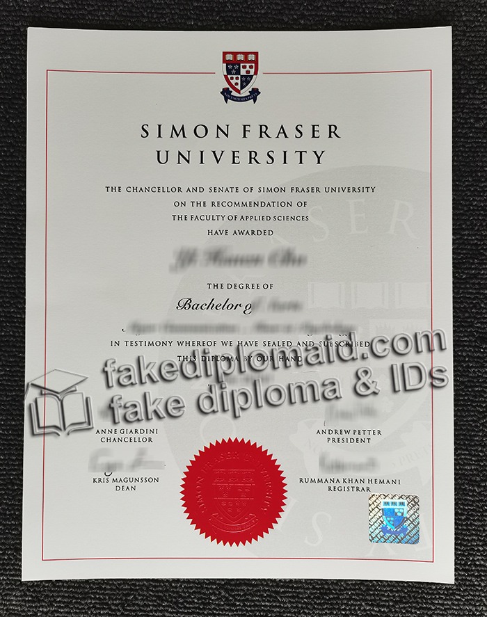 Simon Fraser University diploma