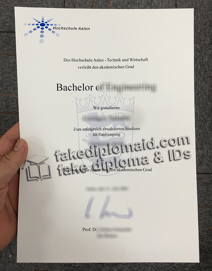 fake Hochschule Aalen diploma