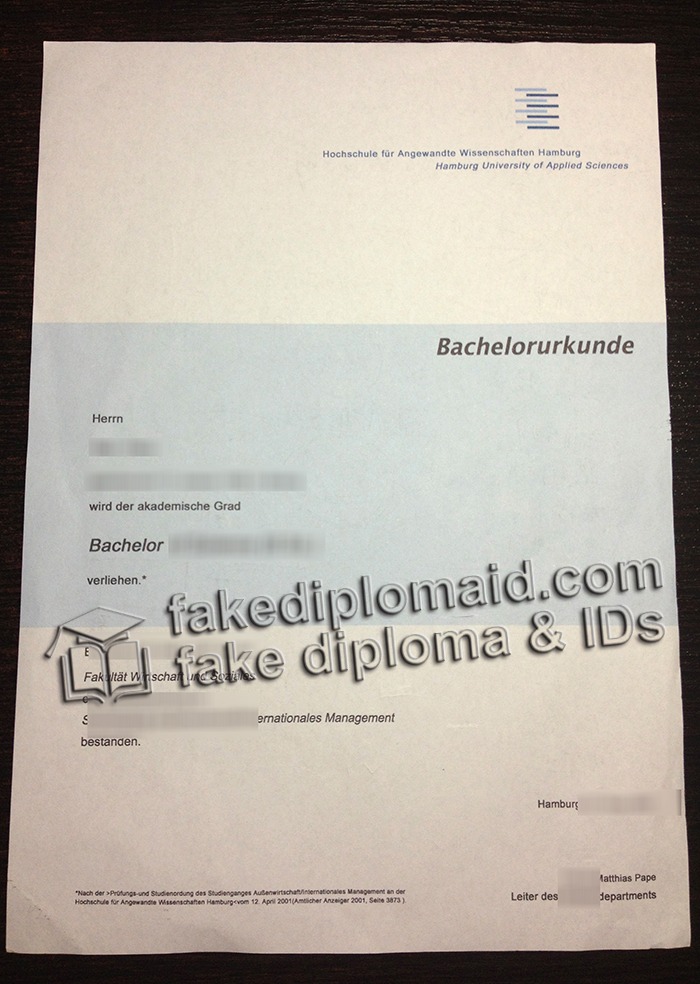 fake Universität Hamburg diploma