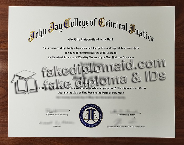 John Jay College of Criminal Justice diploma