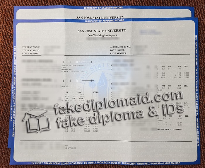 San Jose State University transcript