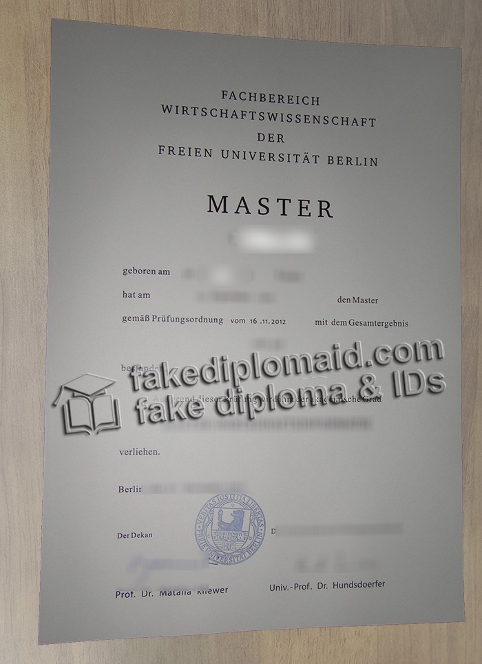 Freie Universität Berlin diploma