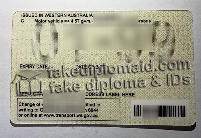 Western Australia driver's license