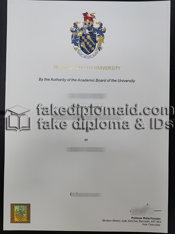 fake Birmingham City University degree