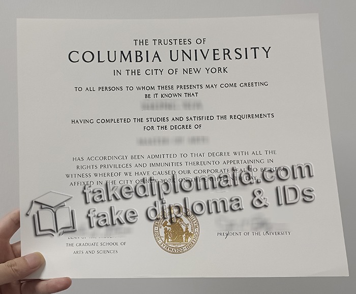 Columbia University diploma