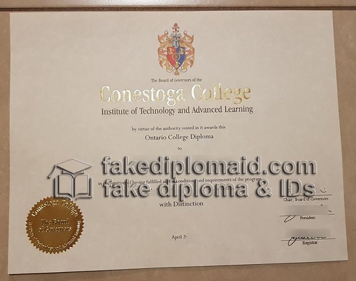 Buy fake Conestoga College diploma
