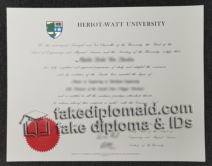 Heriot-Watt University diploma