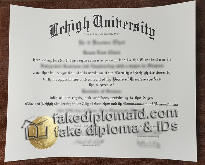 Lehigh University diploma