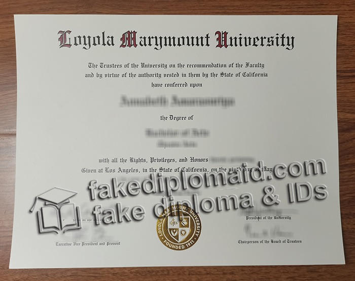 fake Loyola Marymount University diploma