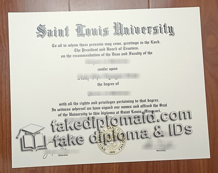 Saint Louis University diploma