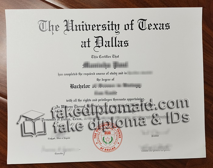University of Texas at Dallas diploma