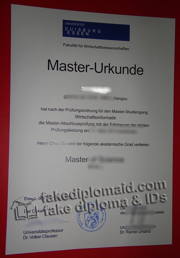 University of Duisburg-Essen diploma