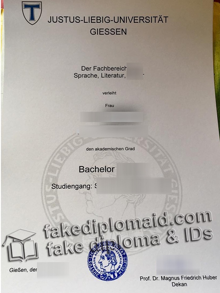 fake Giessen University diploma
