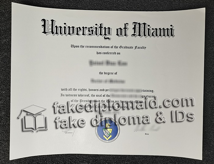 University of Miami diploma