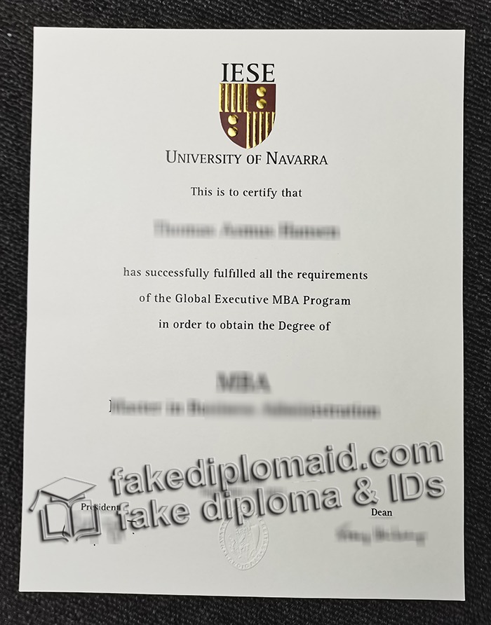 University of Navarra diploma