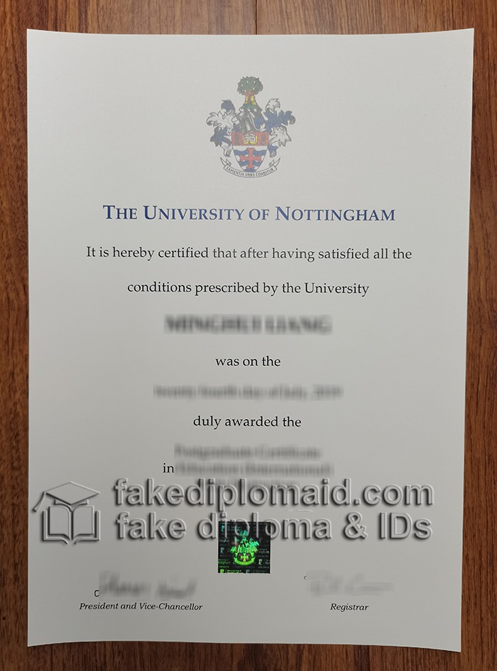 University of Nottingham diploma