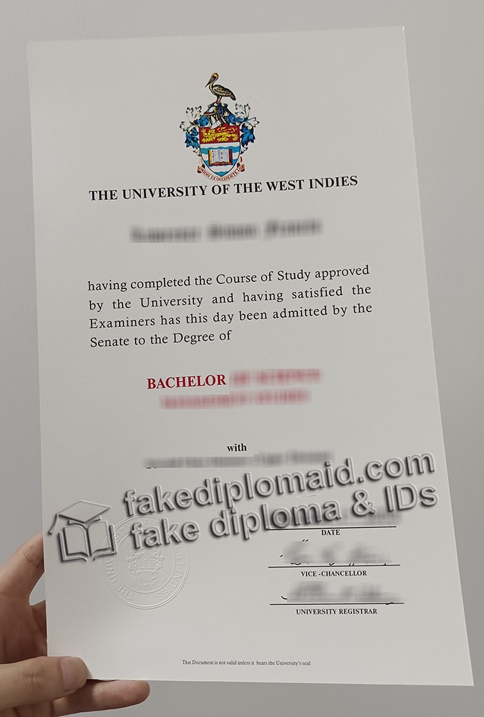 fake University of the West Indies diploma