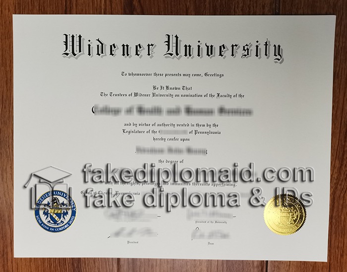 Widener University diploma