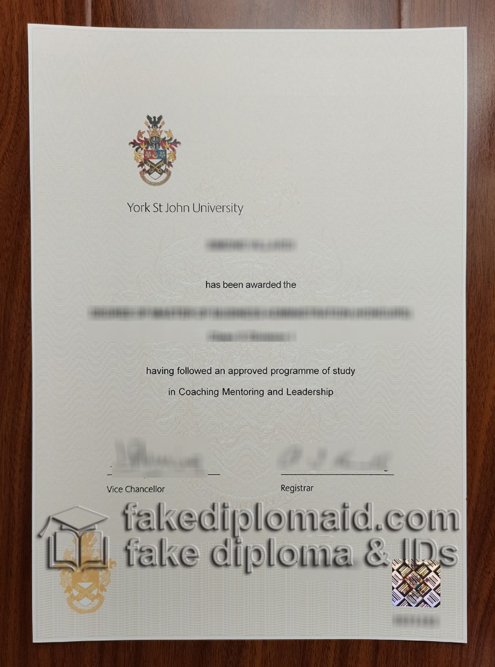 York St John University diploma