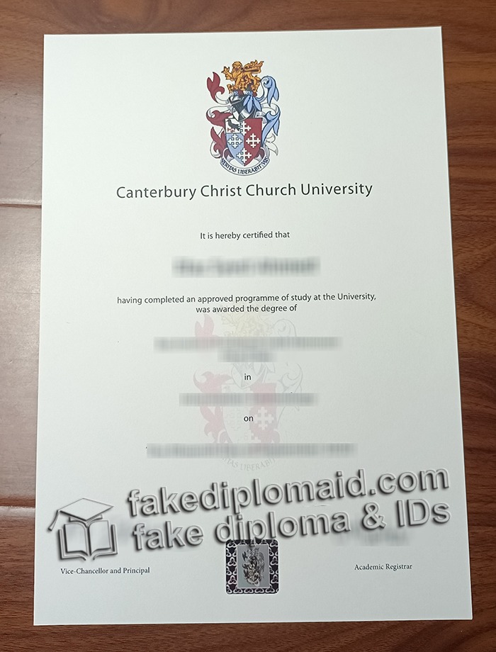 Canterbury Christ Church University diploma