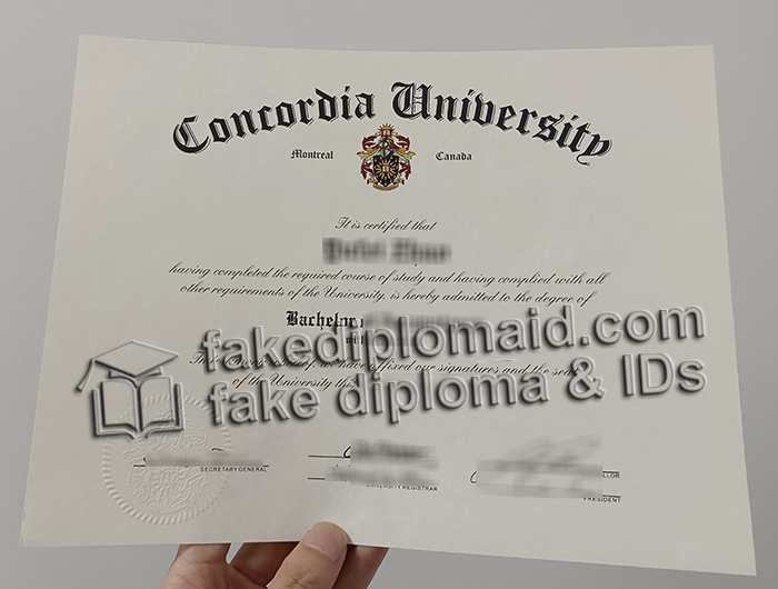 Concordia University diploma