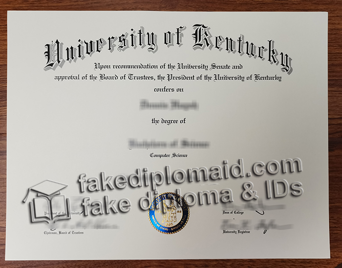 fake University of Kentucky diploma