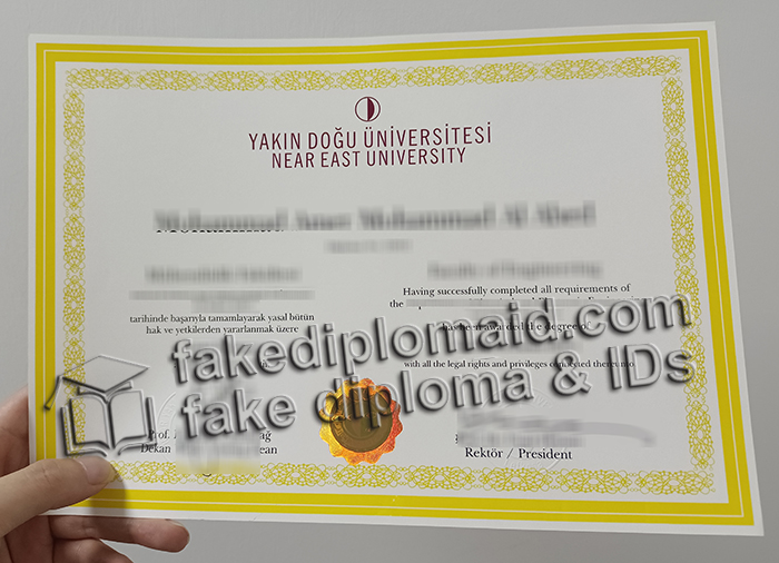 Yakın Doğu Üniversitesi diploması