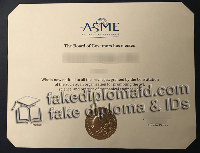 ASME certificate