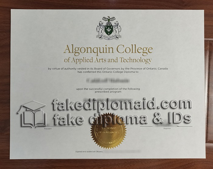 Algonquin University diploma