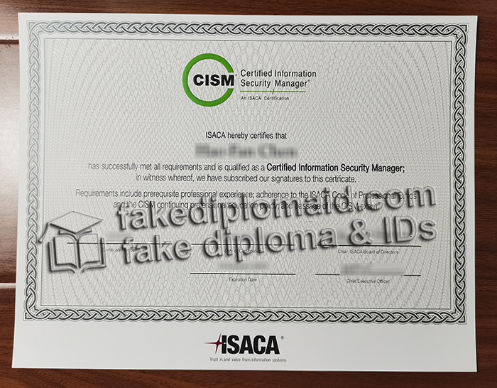 CISM certificate