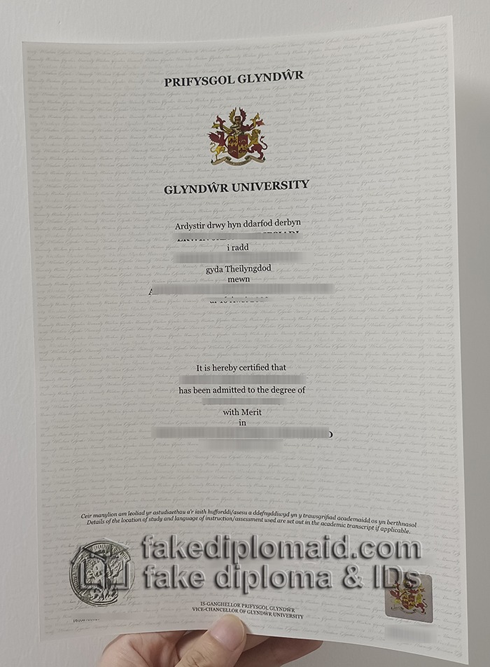 Glyndŵr University diploma