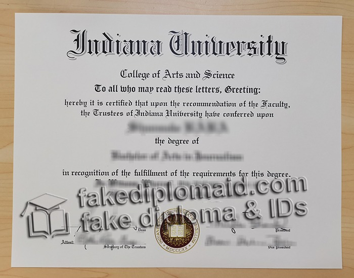 Indiana University diploma