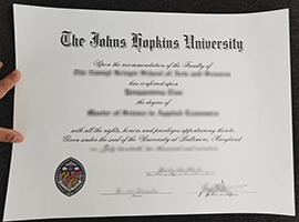 Johns Hopkins University diploma