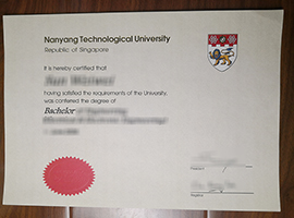 Read more about the article Nanyang Technological University diploma smaple, Buy fake NTU degree certificate