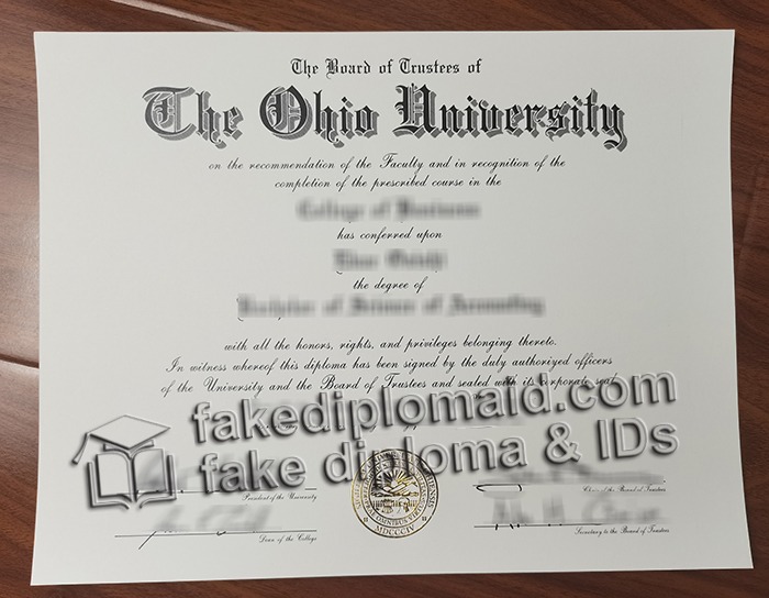 Ohio University diploma