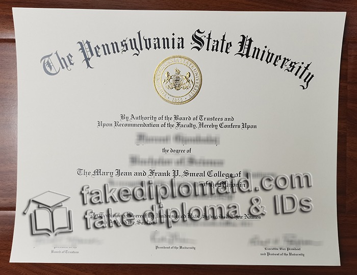 Pennsylvania State University diploma