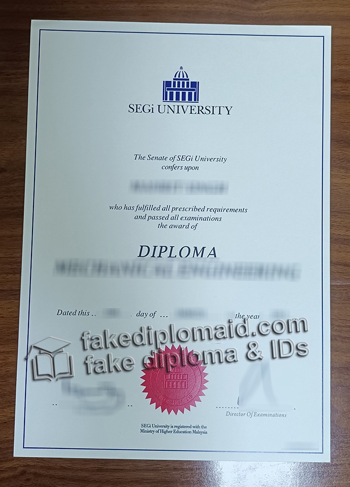 SEGi University diploma