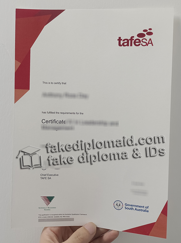 TAFE SA certificate