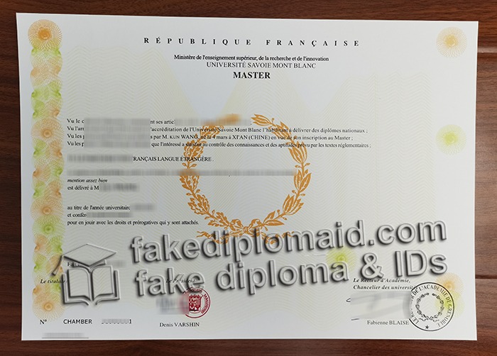 Université Savoie Mont Blanc diploma