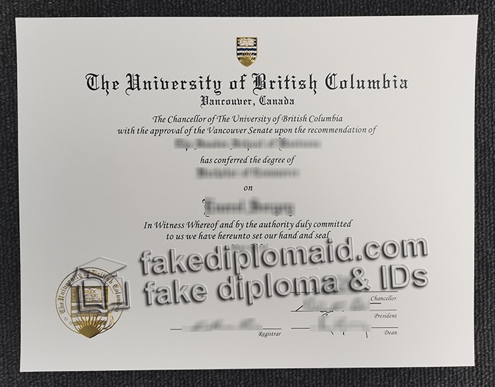 University of British Columbia diploma