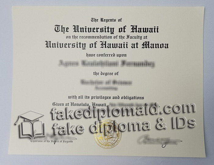 University of Hawaii at Manoa diploma