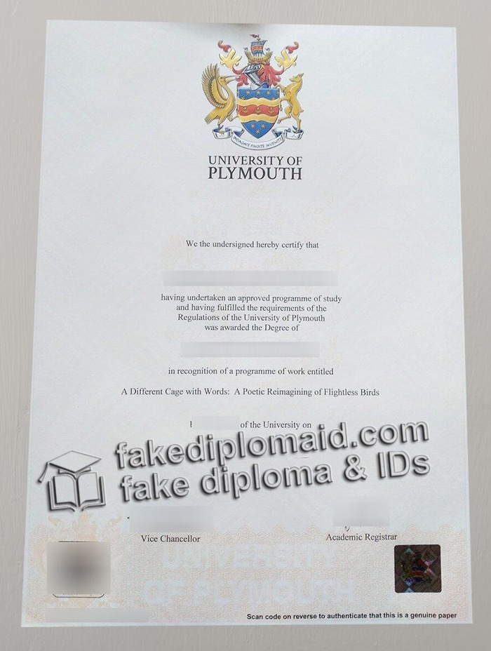 University of Plymouth diploma