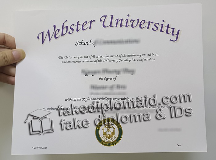 Webster University diploma
