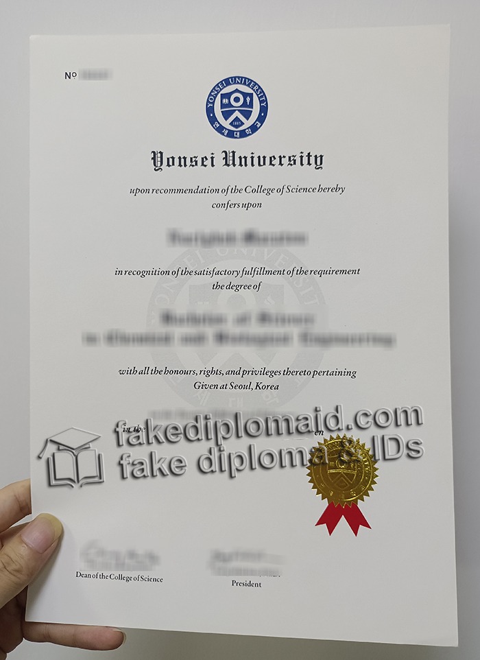 Yonsei University diploma