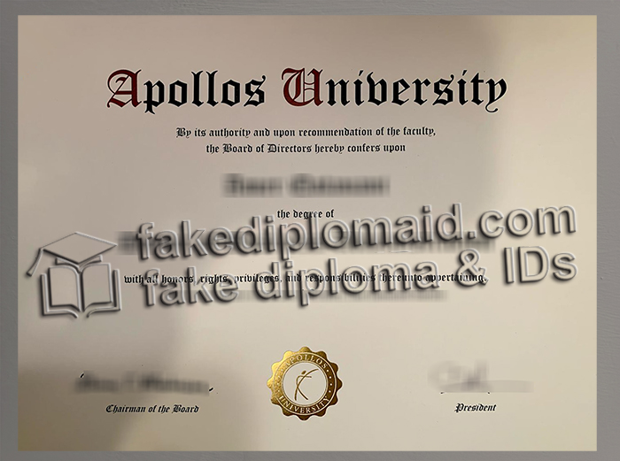 Apollos University diploma