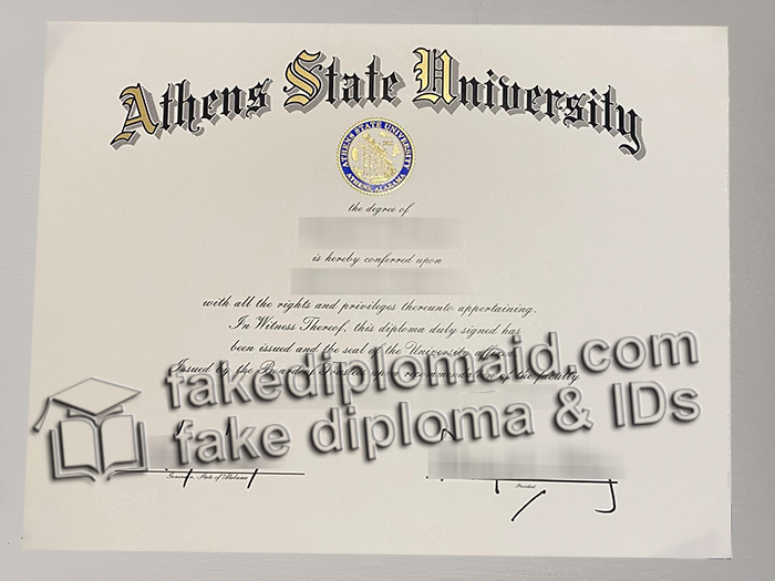 Athens State University diploma