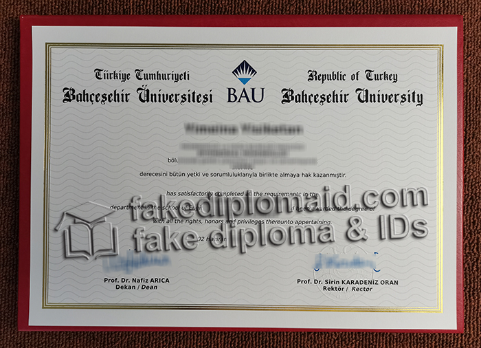 Bahçeşehir University diploma